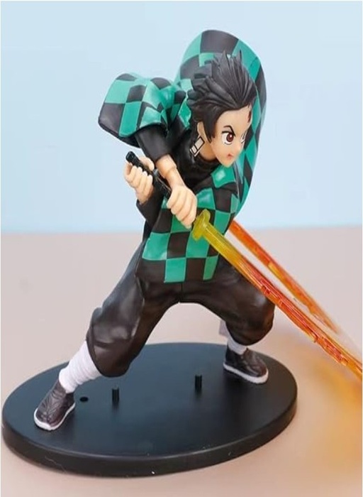 msvfashions Demon Slayer Tanjiro Kamado Standing Action Figure 15 cm  (Multicolor)