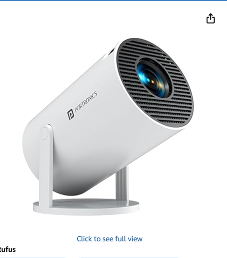 Portronics Beem 440 Smart LED Projector with 720p HD Resolution, Rotatable Design, Built-in Streaming Apps (Netflix, Prime Video, Hotstar), 2000 Lumens, Screen Mirroring, 3 Watts Speaker (White)