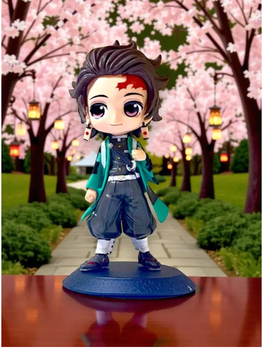 msvfashions Demon Slayer Tanjiro Kamado Standing Action Figure 15 cm  (Multicolor)